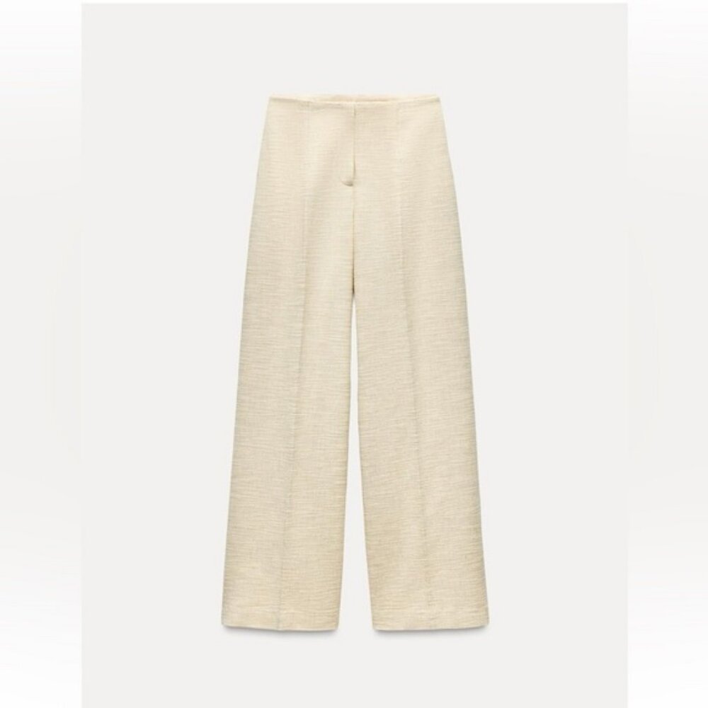 ZARA HIGH WAIST WIDE LEG PANTS